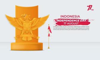 Unabhängigkeitstag Indonesiens. dirgahayu republik indonesien. Illustration, Banner, Poster, Hintergrunddesign vektor