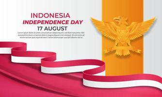 Unabhängigkeitstag Indonesiens. dirgahayu republik indonesien. Illustration, Banner, Poster, Hintergrunddesign vektor