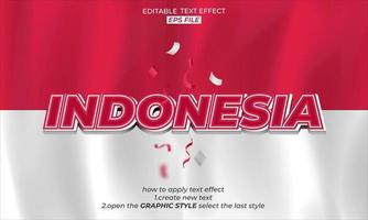 indonesien 3d text effekt mall vektor