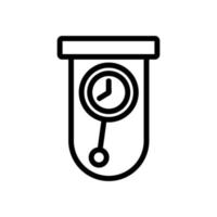provrör formad klocka enhet med pendel ikon vektor kontur illustration