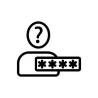 lösenord människor ikon vektor disposition illustration