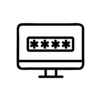 Passwort-Monitor-Symbol Vektor-Umriss-Illustration vektor