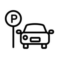 Parkplatz-Icon-Vektor. isolierte kontursymbolillustration vektor