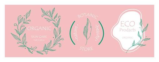 Reihe botanischer Logos für Ihr Unternehmen. perfekt für Kosmetikmarken. Öko-Design. nachhaltiges Leben. vektor