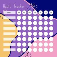 Vorlagen für Habit Tracker. ein Planer für die Organisation der Zeit. abstrakter Hintergrund. Vektor. vektor