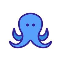 Erwachsener mit vier Tentakeln Oktopus Symbol Vektor Umriss Illustration