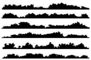 Buschgrundsatz. Busch-Silhouette-Bündel vektor