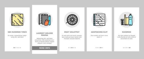 onboarding-ikonen der polymermaterialindustriewaren stellten vektor ein