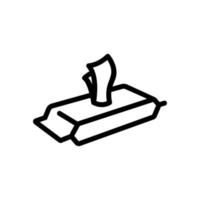 Packung mit Feuchttüchern Ansicht im Winkel Symbol Vektor Umriss Illustration
