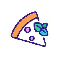 skiva pizza med oregano ikon vektor kontur illustration
