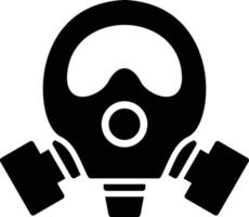 Symbol für Gasmasken-Glyphe vektor