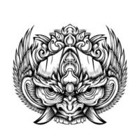 oni mask design vektor tatuering tribal illustration