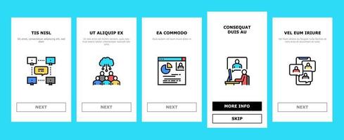 online videomöte onboarding ikoner som vektor