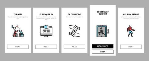 funktionshinder teknik onboarding ikoner som vektor