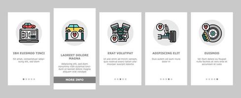 Auto-Service-Garage-Onboarding-Symbole setzen Vektor