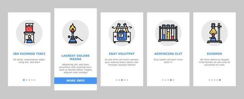 Onboarding-Ikonen des Chemielabors stellten Vektor ein
