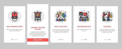 parade feier festival event onboarding icons set vektor