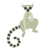 exotisk söt lemur. djur från madagaskar och afrika. vektor barns illustration i platt stil