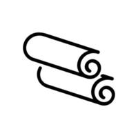 Vanille-Gewürzstäbchen Symbol Vektor Umriss Illustration