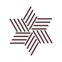 Davidstern-Logo. geometrisches Emblem des Hexagramms. Religion jüdisches Zeichen. Element für Bannerdesign oder Tätowierung. Symbolschild. Vektorgrafik vektor