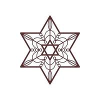 stjärna av david dekorativa element. symbol för judisk religion. linje ikon för Hanukkah semester. vektor illustration