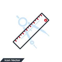 linjal ikon logotyp vektor illustration. mått symbol mall för grafik och webbdesign samling