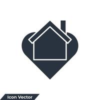 dröm hus ikon logotyp vektorillustration. kärlek och hus symbol mall för grafik och webbdesign samling vektor