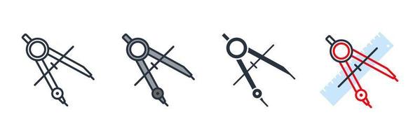Teiler-Symbol-Logo-Vektor-Illustration. Kompassteiler-Symbolvorlage für Grafik- und Webdesign-Sammlung vektor