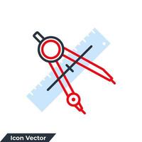 avdelare ikon logotyp vektor illustration. kompass avdelare symbol mall för grafik och webbdesign samling