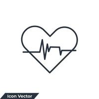 pulsmätare ikon logotyp vektor illustration. hjärtslag symbol mall för grafik och webbdesign samling