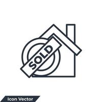 verkaufte Haus-Symbol-Logo-Vektor-Illustration. zu Hause verkaufte Symbolvorlage für Grafik- und Webdesign-Sammlung vektor