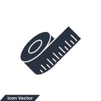 Maßband-Symbol-Logo-Vektor-Illustration. Maßband-Symbolvorlage für Grafik- und Webdesign-Sammlung vektor