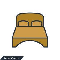 Schlafzimmer-Symbol-Logo-Vektor-Illustration. Doppelbett-Symbolvorlage für Grafik- und Webdesign-Sammlung vektor