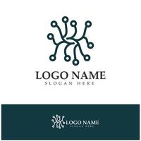 Neuron-Logo oder Nervenzellen-Logo-Design, Molekül-Logo-Illustrationsvorlagensymbol mit Vektorkonzept vektor