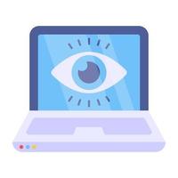 Auge im System, Symbol der Laptop-Überwachung vektor