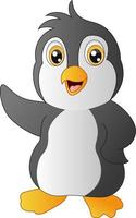 niedlicher Pinguin-Cartoon auf weißem Hintergrund vektor