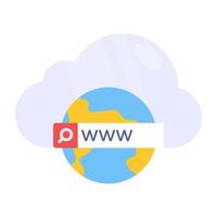 Symbol des Cloud-Browsers im flachen Design vektor