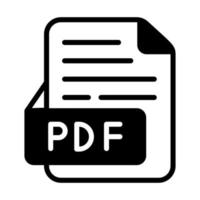 Dateiformat, PDF-Dateizeilensymbol isoliert auf weißem Hintergrund vektor