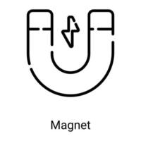 Magnetismus Liniensymbol isoliert auf weißem Hintergrund vektor