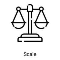 Waage Liniensymbol isoliert auf weißem Hintergrund vektor