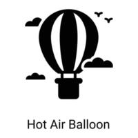 Heißluftballon-Liniensymbol isoliert auf weißem Hintergrund vektor