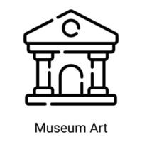 konstmuseum linjeikonen isolerad på vit bakgrund vektor