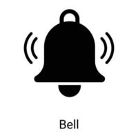 Alarm, Glockensymbol isoliert auf weißem Hintergrund vektor
