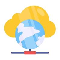 Symbol des Cloud-Browsers im flachen Design vektor