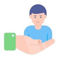 avatar till hands, ikon för klientvård vektor