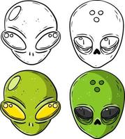 Außerirdischer. Außerirdisches Monster mit grünem Kopf vektor