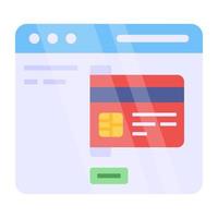 modern designikon för kortbetalning online vektor