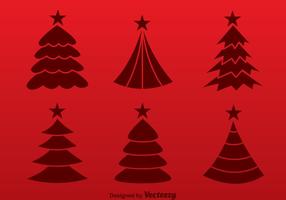 Weihnachtsbaum Rote Silhouette Vektoren