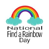 National finden Sie einen Regenbogentag, ein helles Naturphänomen mit einem Wolkenpaar vektor