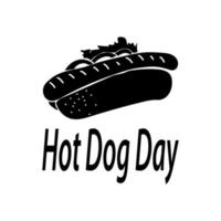 Hot Dog Day, Silhouette von Hot Dog für Banner oder Postkarte vektor